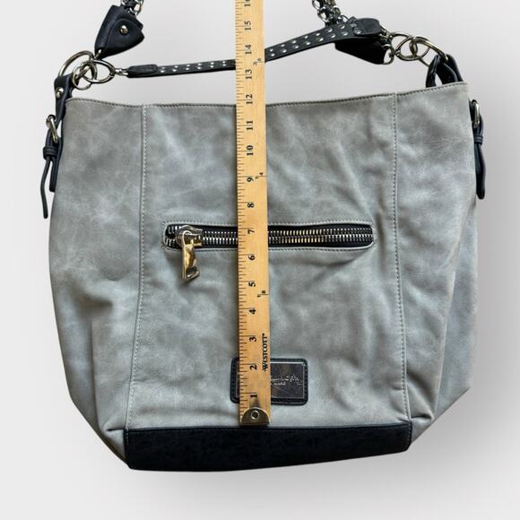 Marc New York gray leather rocker style crossbody bag - Picture 10 of 11